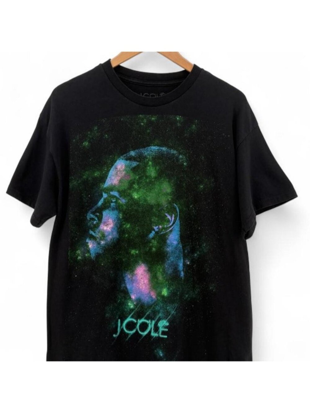 Dreamville J. Cole black galaxy graphic tee size large, fits baggy